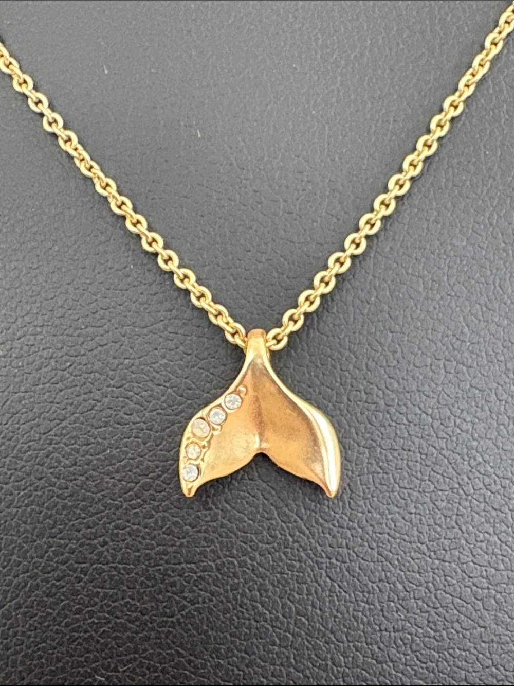Spartina 449 Mermazing Whale Tail Gold Tone Adjustable Necklace NWOT chain - Picture 2 of 11